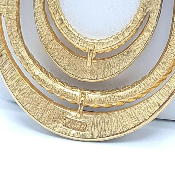 Crown Trifari Mid Century Modern Matte Gold Tone - Picture 4 of 6
